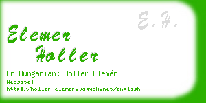 elemer holler business card